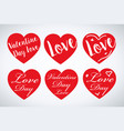 set of valentines hearts vector image