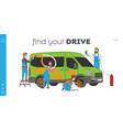modification transportation service landing page vector image vector image