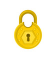 old round-shaped padlock with ornamental engraving vector image