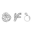 set christmas details in a linear style vector image
