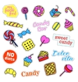 pop art set with fashion patch badges sweets vector image