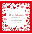 square background with red hearts vector image vector image