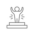 winner on podium line icon vector image