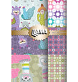 colorful background with llamas vector image