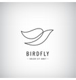 one line bird logo flying silhouette vector image vector image