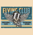 flying club logotype vintage colorful vector image
