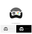 joystick game logo concept template design vector image