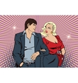 people in retro style loving couple on walk vector image