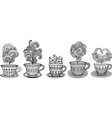 tea cup coffee vector image vector image