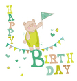 baby bear birthday card vector image