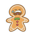 sad crying christmas holiday ginger bread cookie vector image