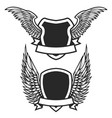 set of the empty emblems with wings design vector image