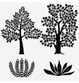 trees and bushes vector image