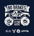 emblem of the massive car in retro style vector image