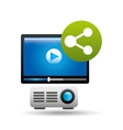 video beam player share design vector image