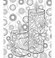 adult coloring bookpage the christmas candles vector image