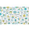 flat line design travel banner vector image vector image