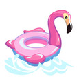 flamingo swimming inflatable beach or pool rubber vector image vector image