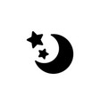 web line icon moon and stars black on white vector image