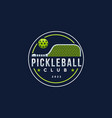emblem badge pickleball club logo design vector image