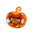 halloween paper cut pumpkin with double exposition vector image vector image