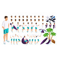 isometric set for creating your character vector image