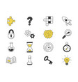 puzzle and riddles set isolated hand drawn vector image