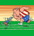 republicans and democrats donkey and elephant vector image vector image