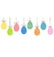 easter eggs hanging vector image