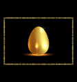 golden easter egg and gold frame for easter day vector image