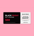 black friday gift voucher card with coupon code vector image