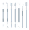 sculpting dental spatula set icon flat vector image