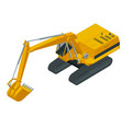 isometric hydraulic excavator isolated on white vector image
