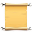 paper scroll with wrench vector image