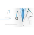 white medical back template with abstract doctor vector image