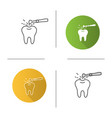 tooth drilling process icon vector image vector image