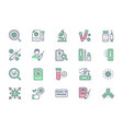 coronavirus test line icons vector image vector image