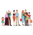 happy family detailed couples with baby kid set vector image vector image