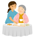 supportive eldercare vector image
