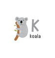 alphabet letter k and koala vector image