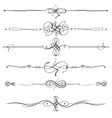 calligraphic flourishes page dividers decoration vector image