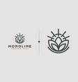 leaf flower tree monoline universal creative vector image vector image