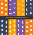 set seamless textures with halloween symbols vector image vector image