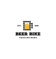 beer bike logo design concept vector image