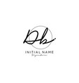db initial handwriting logo design vector image vector image