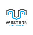 logo outline modern residential house vector image