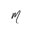 m letter signature handwriting logo vector image vector image