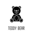 teddy bear soft toy line icon vector image vector image