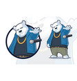 polar bear in hip hop outfit dropping mic vector image vector image