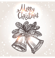 christmas card with sketch bells vector image